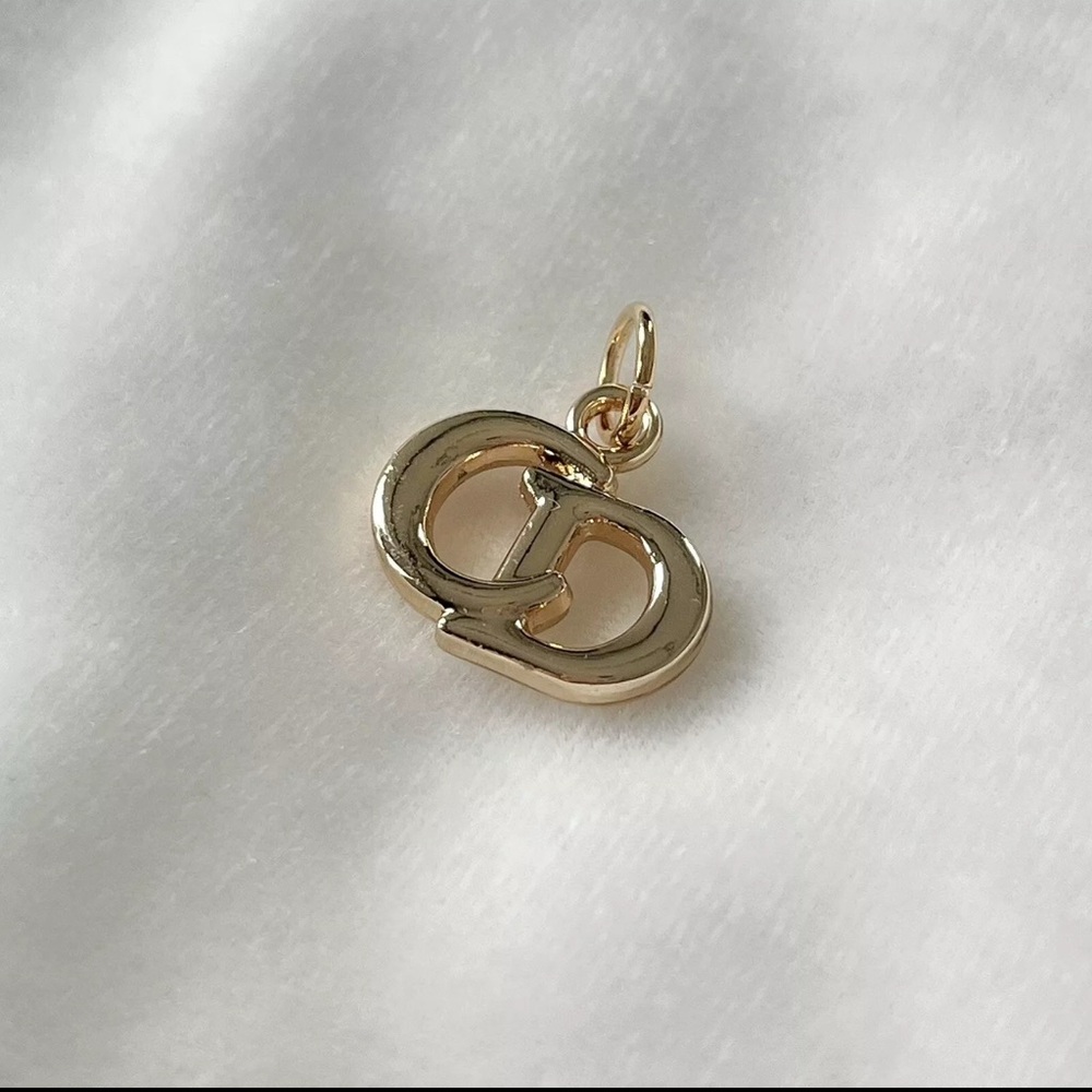 Sold Authentic CD Pendant Repurpose Charm, Gold, 18mm - Picture 2 of 4